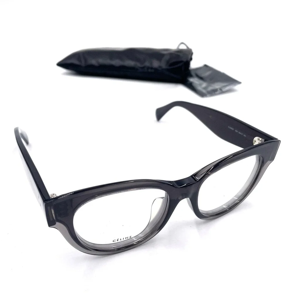 Celine‎ Eyeglasses Dark Gray Acetate Frames Full Rim Square Optical CL50015F